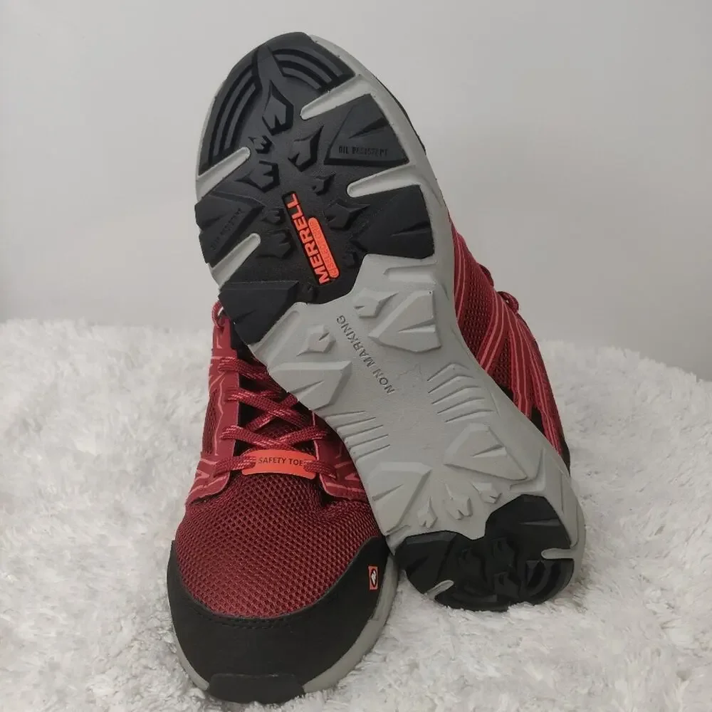 New Red Merrell Steel toe safety boot sz 7.5